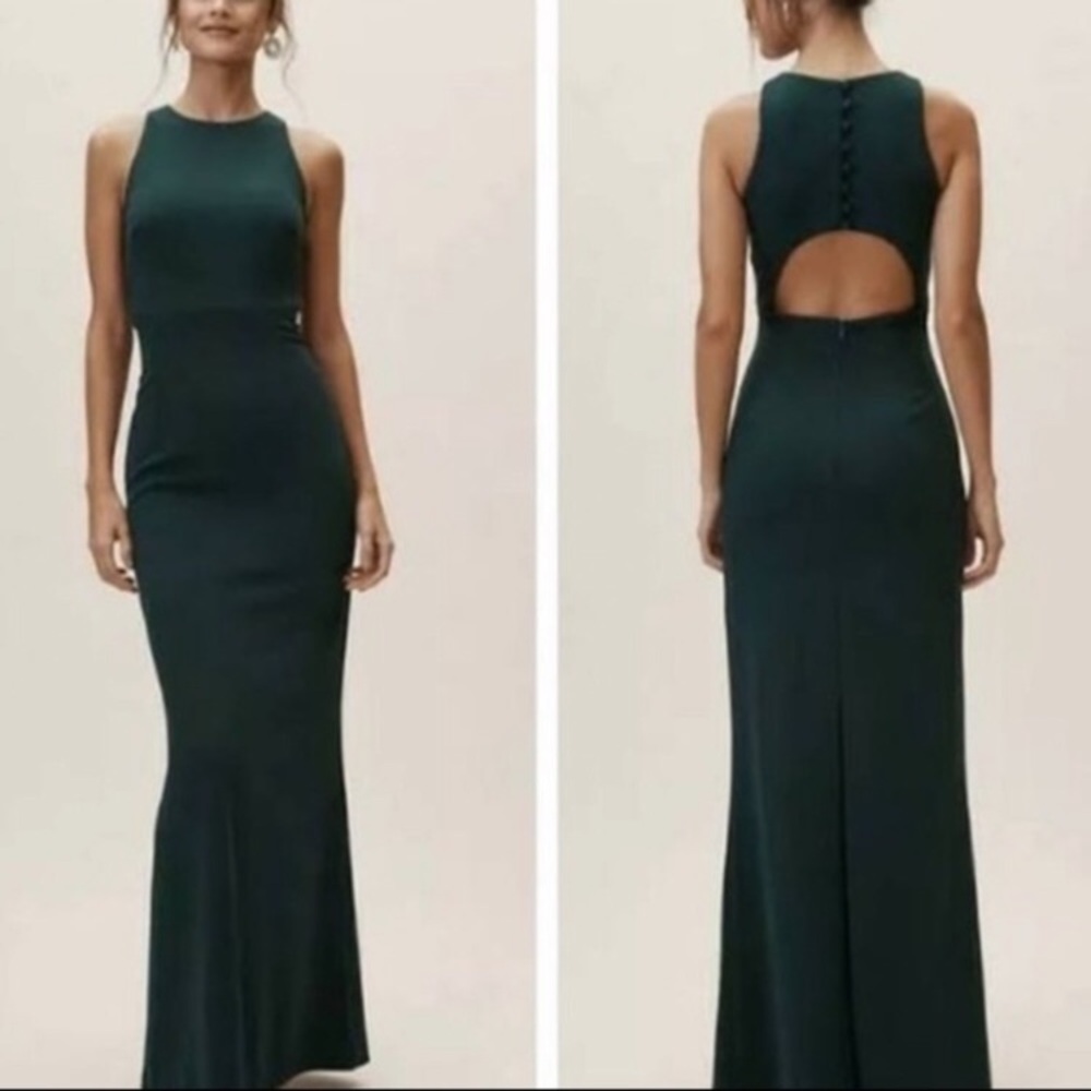 BHLDN holly green Nira dress